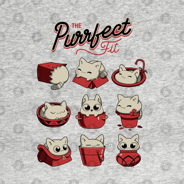 The Purrfect Fit - Funny White Cats by Snouleaf